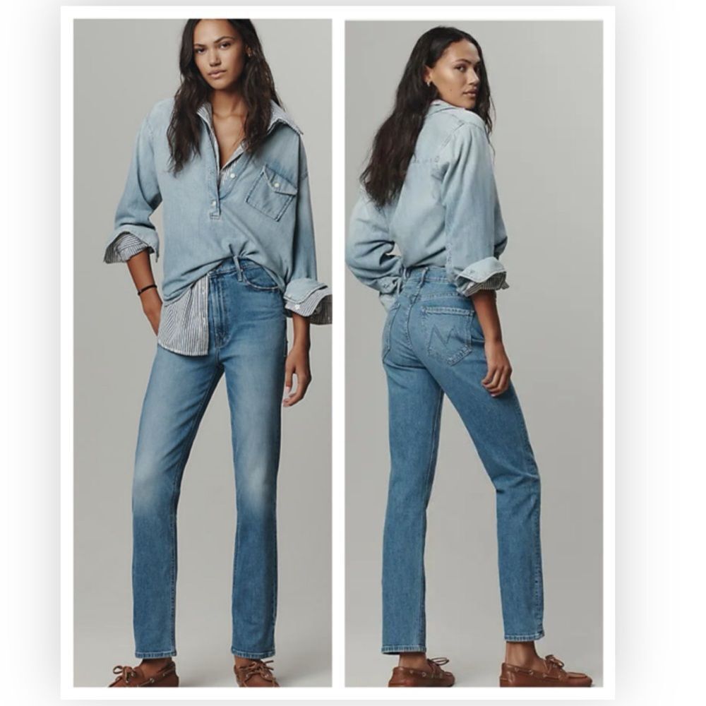NWT MOTHER The Dazzler Flood Mid-Rise
Straight-Leg Jeans Trucks are for girls